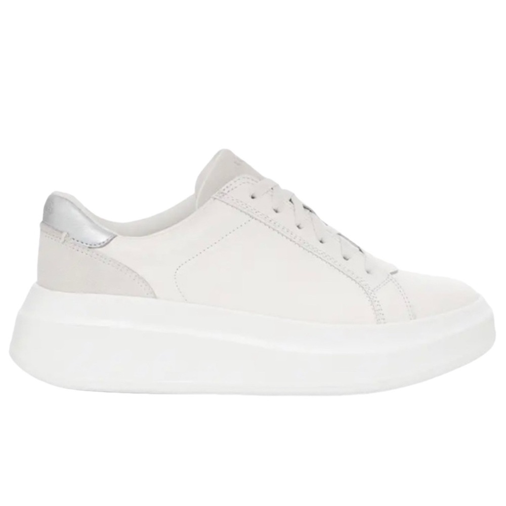 NWOB UGG Scape Platform White Leather and Suede Sneaker -  Sz 9.5